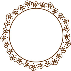 Simple ornate round frame floral design