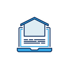 Laptop with House colored icon - Real Estate Consultation symbol