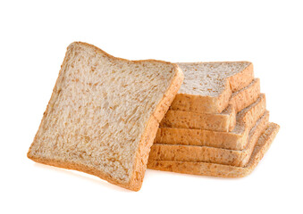 whole wheat bread isolated on white background