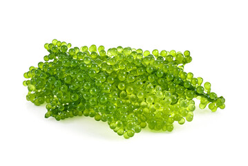 Umi-budou, grapes seaweed or green caviar isolated on white background