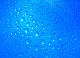  water drops over blue background