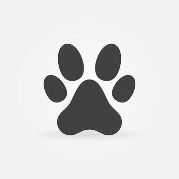 Dog or Cat Paw Print vector concept minimal icon or logo