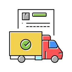 truck logistics service color icon vector illustration