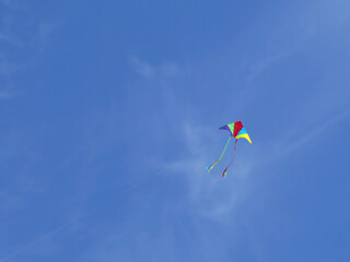 Naklejka na ściany i meble Colorful kite floating on the sky