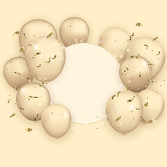 Holiday Background with Balloons. Can be used for advertisment, promotion and birthday card or invitation. Celebration card. Vector Illustration.