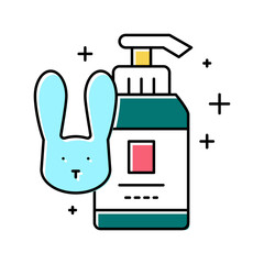 soap testing on rabbits color icon vector illustration