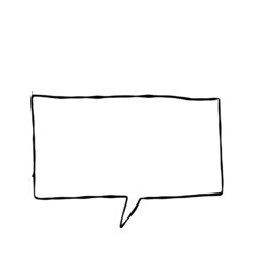 Simple handwritten speech bubble, black, no fill