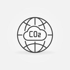 Carbon Dioxide CO2 Earth Globe vector concept line icon