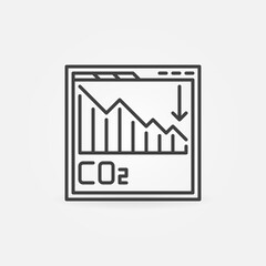Webpage with CO2 Carbon Dioxide Chart vector line icon