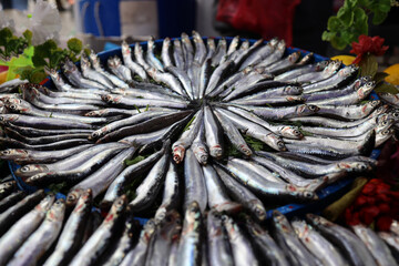 Fototapeta premium anchovy in the fish market