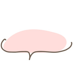 Simple pink handwritten speech bubble isolated