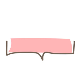 Simple pink handwritten speech bubble isolated