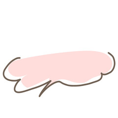 Simple pink handwritten speech bubble isolated