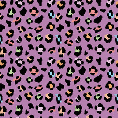 Seamless pattern with leopard skin, endless colorful background, abstract repeating pattern, wild animal skin shapes