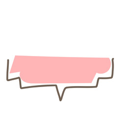 Simple pink handwritten speech bubble isolated
