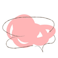 Simple pink handwritten speech bubble isolated