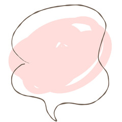 Simple pink handwritten speech bubble isolated