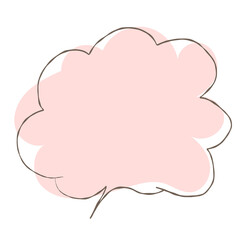Simple pink handwritten speech bubble isolated