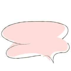 Simple pink handwritten speech bubble isolated