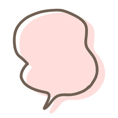 Simple pink handwritten speech bubble isolated