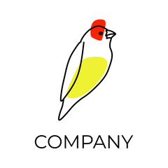 Line art cute bird logo
