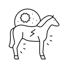 encephalitis horse line icon vector illustration