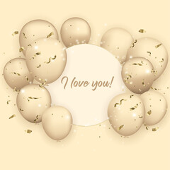 Holiday Background with Balloons. Can be used for advertisment, promotion and birthday card or invitation. Celebration card. Vector Illustration.