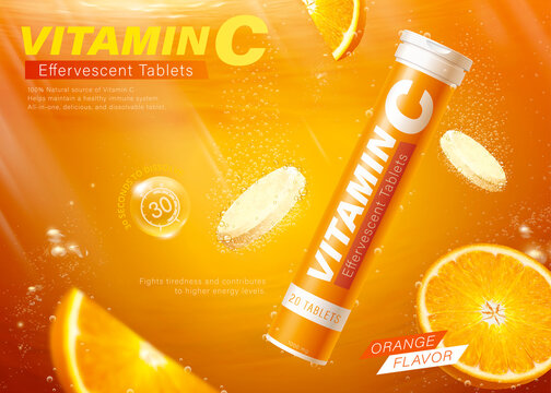 Vitamin C tablet ads