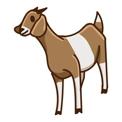 Hand drawn goat cartoon character illustration Animal.