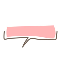 Simple pink handwritten speech bubble isolated
