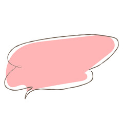Simple pink handwritten speech bubble isolated