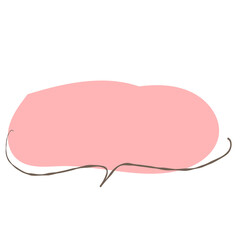 Simple pink handwritten speech bubble isolated