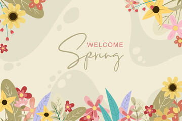Beautiful hand drawn spring flower background
