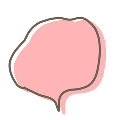 Simple pink handwritten speech bubble isolated