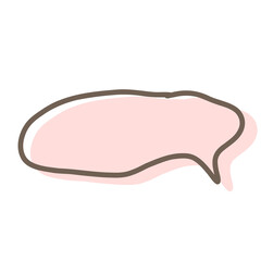 Simple pink handwritten speech bubble isolated