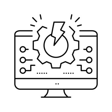 overload system line icon vector illustration