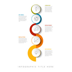 Fototapeta premium Infographic Company Milestones vertical curved thick line Timeline Template