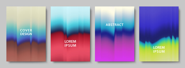 Set of Colorful Gradient Backgrounds. Blur Texture. Modern Vector Illustration without Transparency. - 489186055