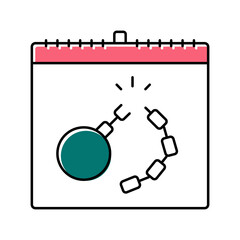 remembrance of slave trade and abolition color icon vector illustration