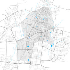 Fototapeta na wymiar Marzahn, Berlin, Deutschland high detail vector map