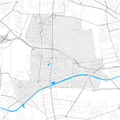 Tempelhof, Berlin, Deutschland high detail vector map