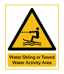 Water Skiing. Warning Signs. ISO 7010 Sign. Signs of Danger And Alerts. Caution Signs.