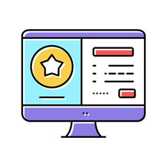 online bonus color icon vector illustration