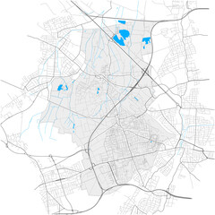 Aubing-Lochhausen-Langwied, München, Deutschland high detail vector map