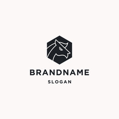 Fototapeta premium Horse hexagon logo icon design template