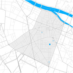 6th Arrondissement, Paris, FRANCE high detail vector map