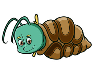 The caterpillar is entering the cocoon