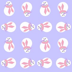 Winter seamless snowman pattern for fabrics and textiles and packaging and gifts and cards and linens and kids 