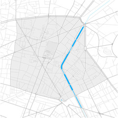 10th Arrondissement, Paris, FRANCE high detail vector map