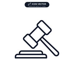 Judge gavel icon symbol template for graphic and web design collection logo vector illustration